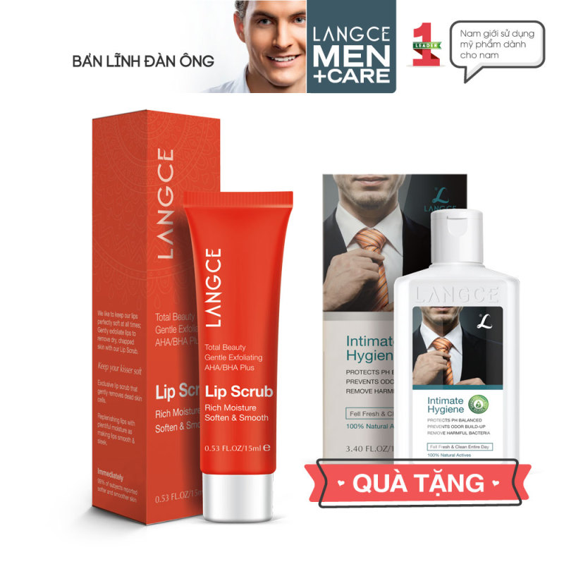 Tẩy Tế Bào Chết Môi AHA/BHA+ Trái Cây 15g TẶNG Gel Vệ Sinh 100ml LANGCE dành cho nam