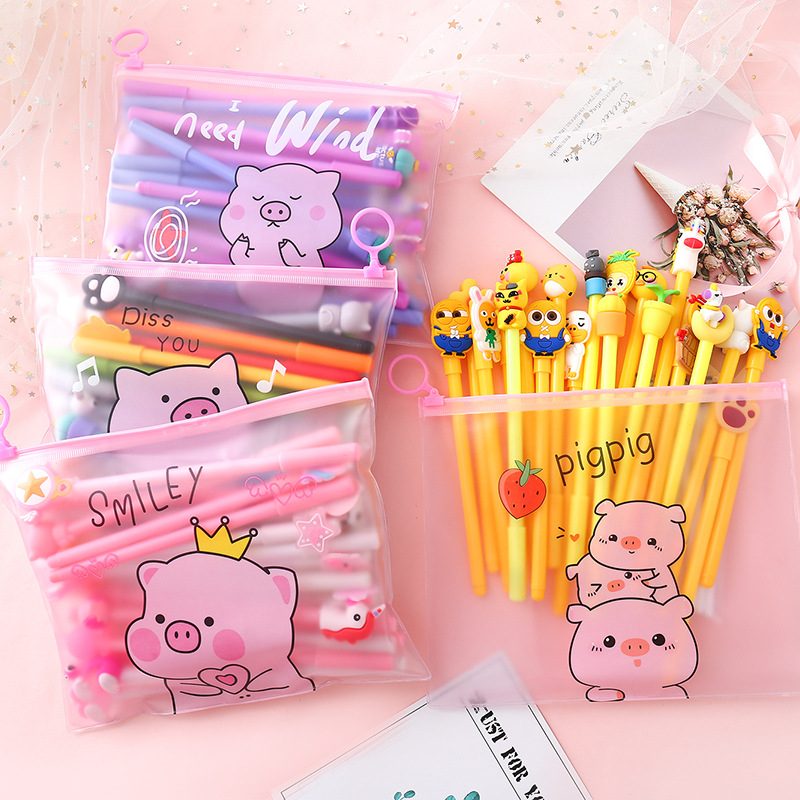 Combo 10 ~ 20 Bút Viết Siêu Cute Mực Đen + Quà Tặng