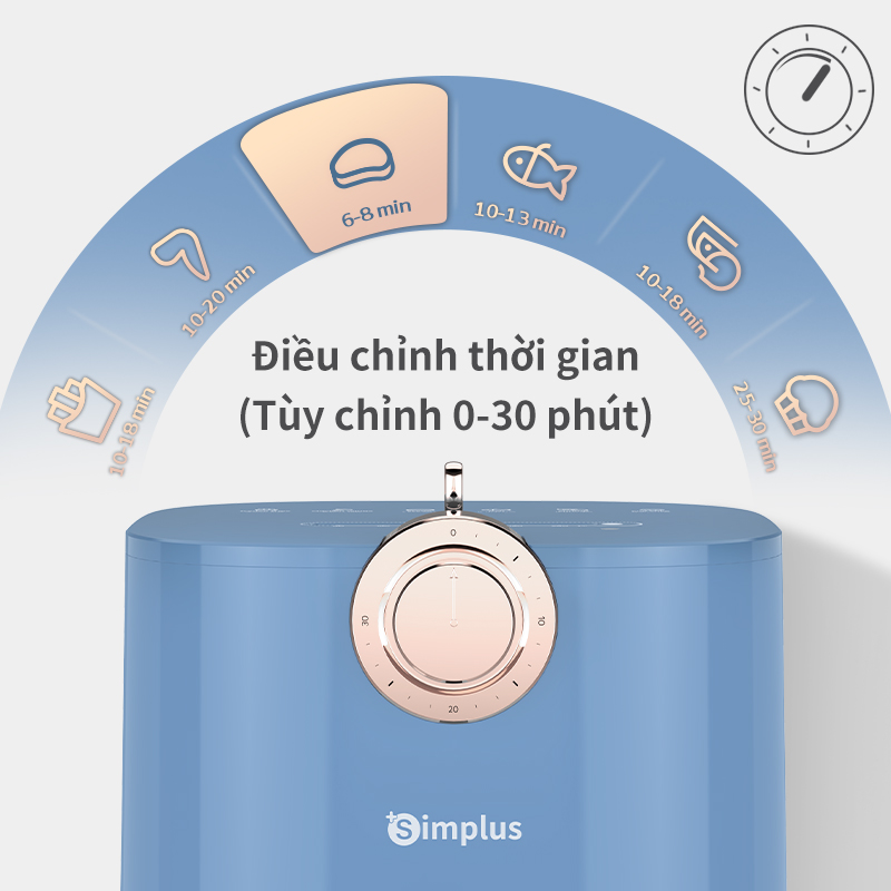 Nồi chiên không dầu Simplus 5L, dung tích lớn chiên nướng đa năng không dầu mỡ, nồi chiên tiện lợi kèm vỉ nướng - bảo hành một năm chỉ đổi không sửa KQZG004