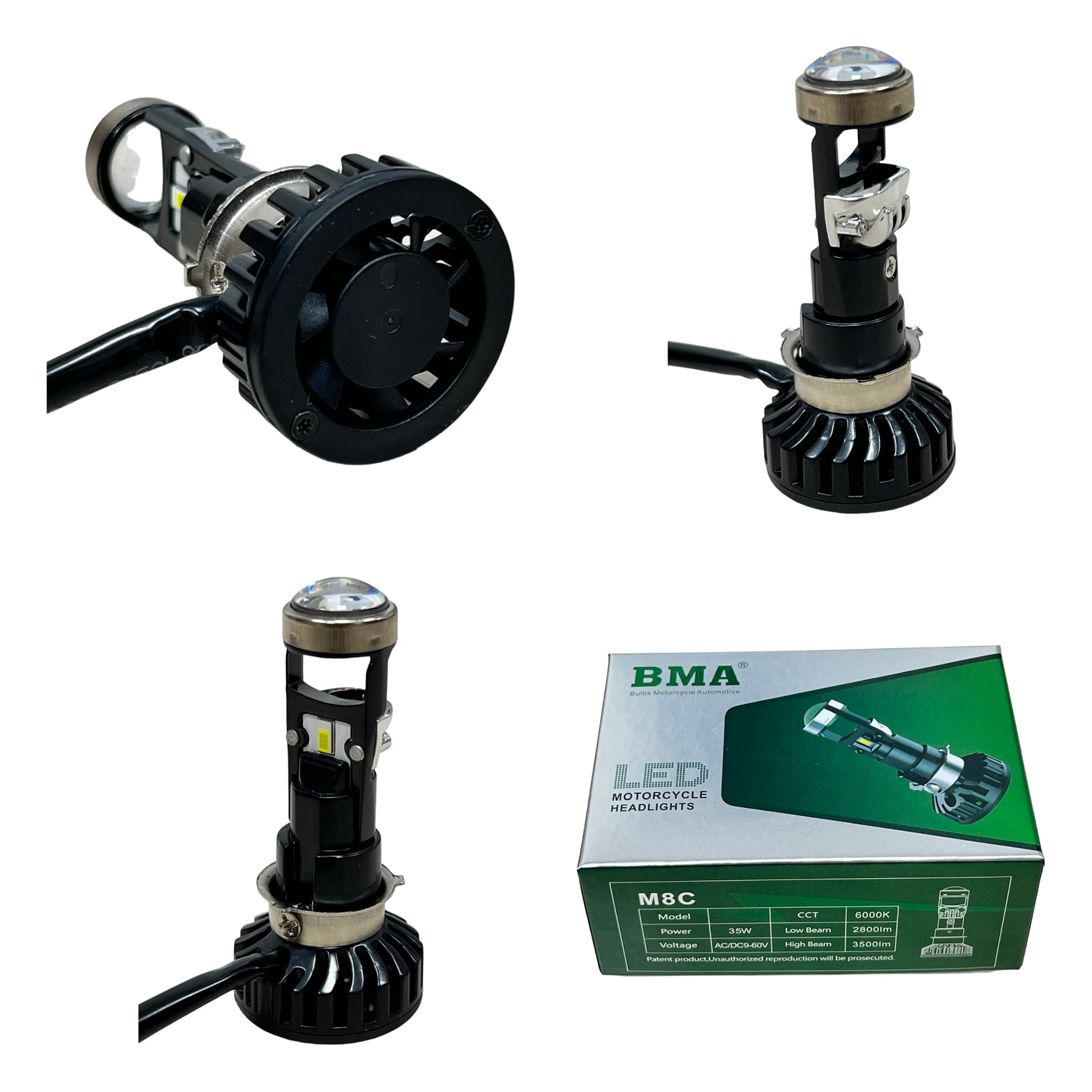 Đèn Pha Bi Cầu BMA M8C ( R02 ) 35W/H4/M5/12V/DC Chống Chói (GIÁ 1 BÓNG)