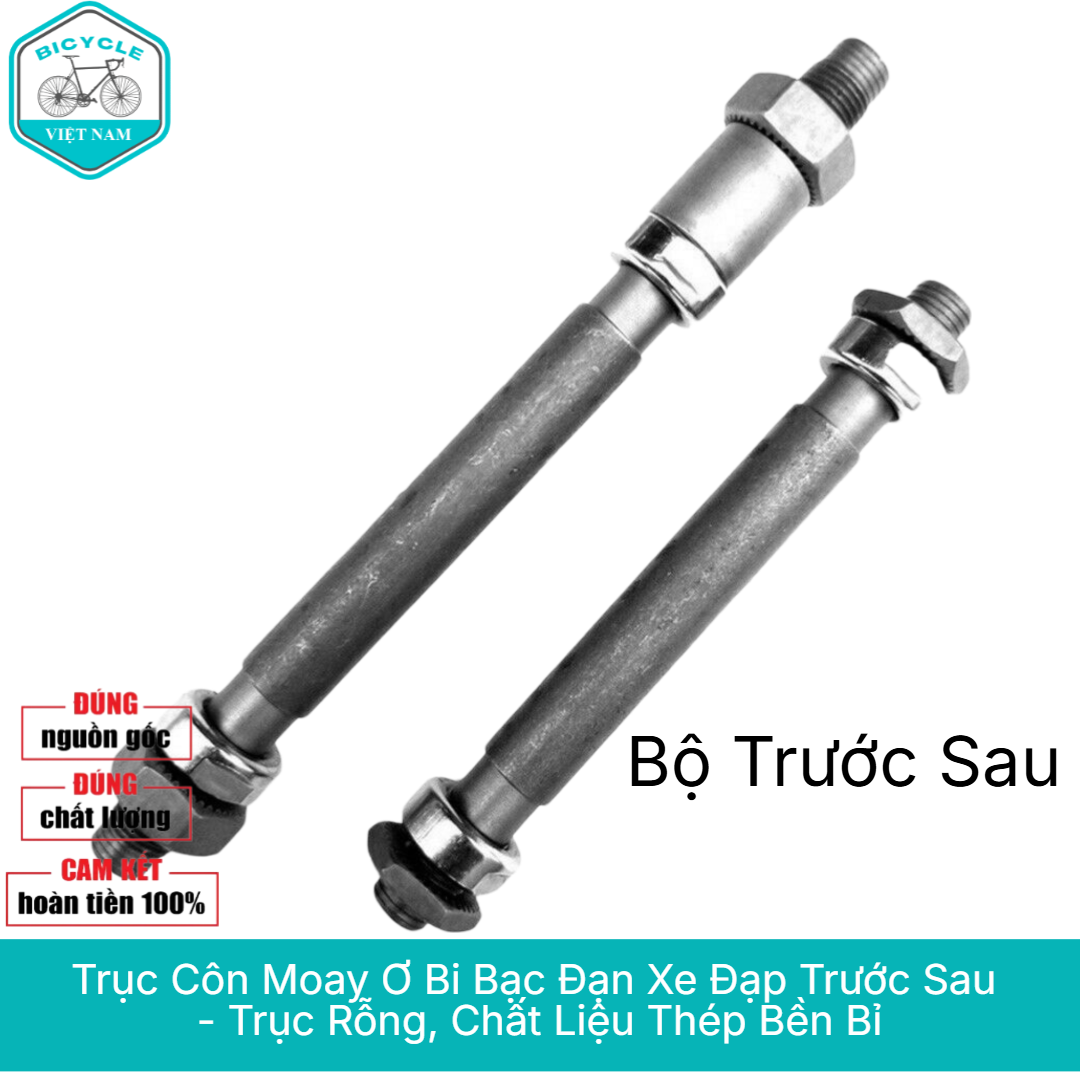 Bicycle Front and Rear Ball Bearing Tapered Shaft – Hollow Shaft, Durable Steel, Smooth Rotation