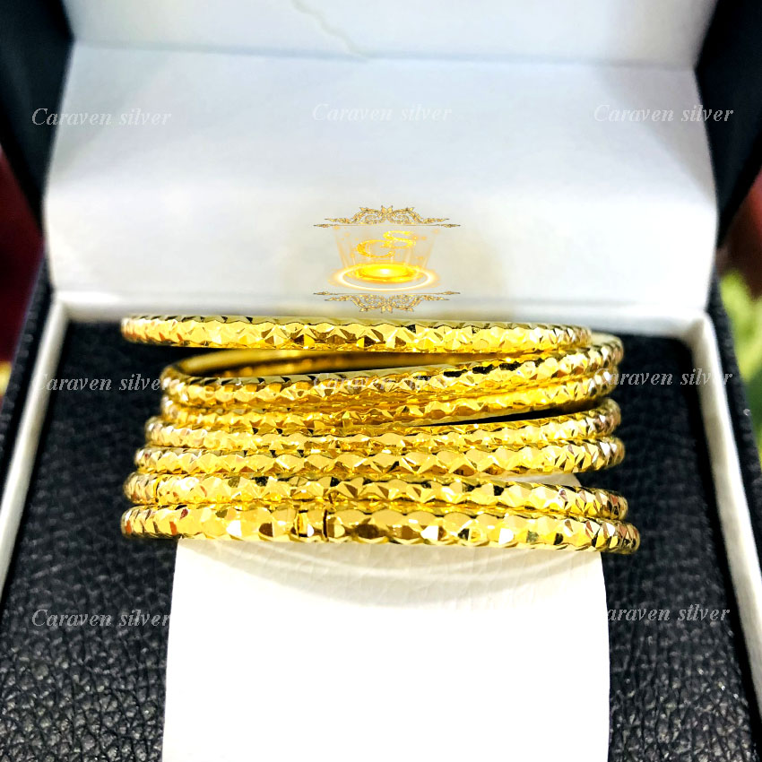 [Hàng cao cấp-Mẫu tiệm vàng] Bộ vòng ximen 7 chiếc cao cấp mạ vàng 18k cắt kim cương - Có móc gài, Tặng kèm 1 túi nhung đỏ đựng vòng, công nghệ xi và khắc máy cực chuẩn - Caraven silver - QC06