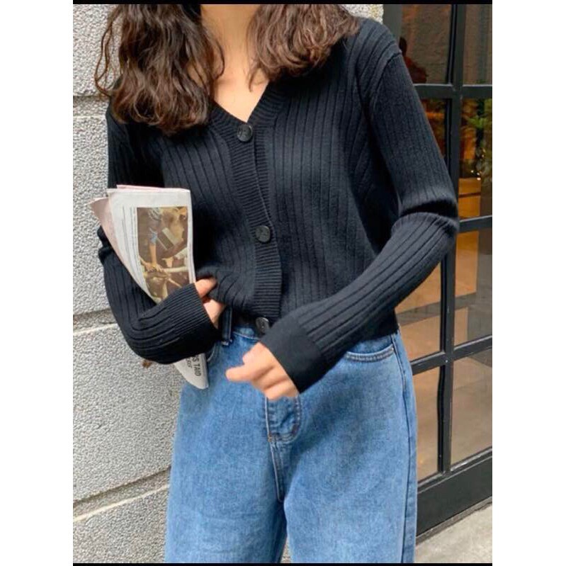 Áo len khoác cardigan 3 khuy chất mềm mịn hot hit