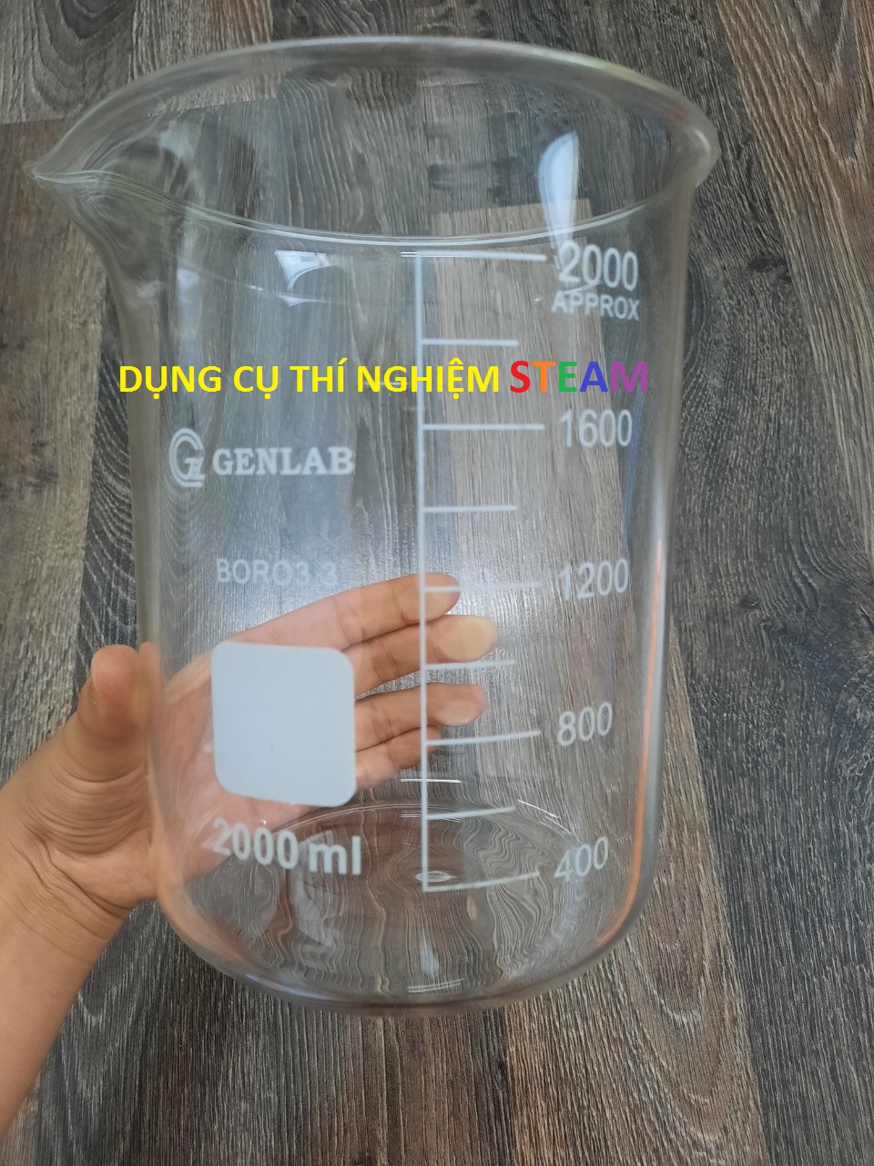 CỐC ĐỐT 2000ml thủy tinh chia vạch chịu nhiệt/Beaker 2000ml