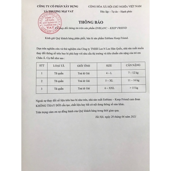 Thùng bỉm KEEP FRIEND Hàn Quốc đủ size dán/quần S40,M32,L28 miếng