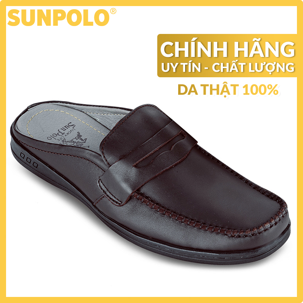 Men leather sapo shoes SUNPOLO SPO197 (brown)