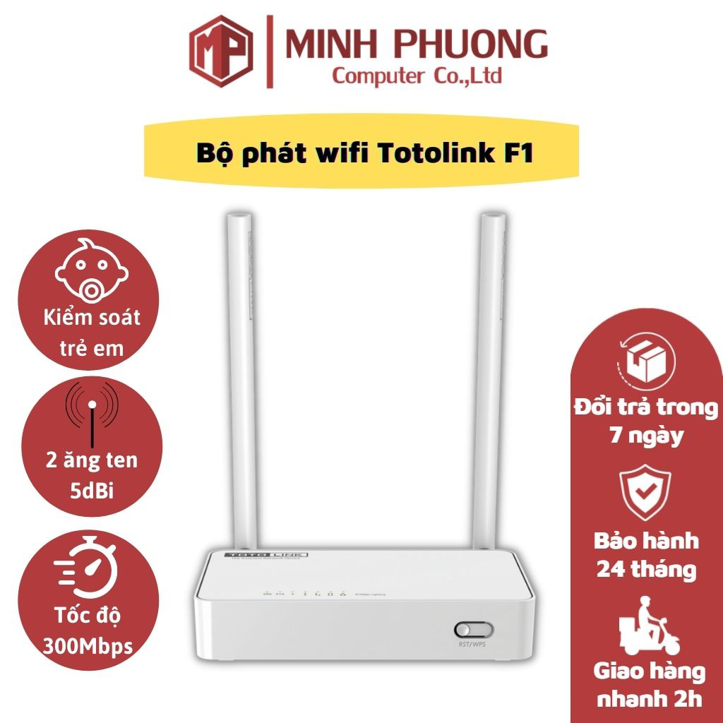 Bộ phát wifi Totolink N350RT - Router Wi-Fi chuẩn N 300Mbps - Hàng Chính Hãng