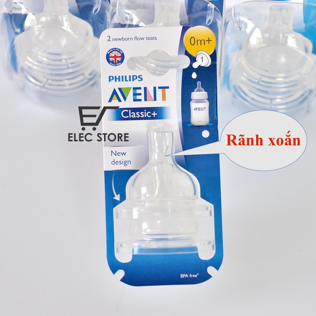 Núm Ti Thay Bình Sữa Philips AVENT Classic (đủ size)
