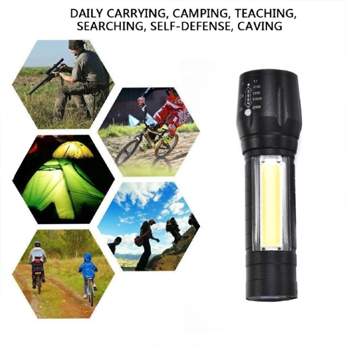 Đèn Pin Mini Siêu Sáng 3 Chế Độ Sáng Pin Sạc