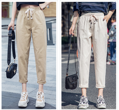 [HCM]Quần baggy kaki nữ lưng thun dây rút cực chất [ VIDEO THẬT KÈM ẢNH THẬT ]