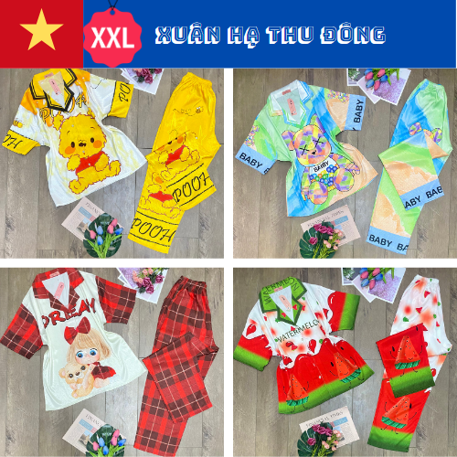 BIG SIZE (62 kg - 75kg) - Bộ Pyjama lụa xước ánh kim cao cấp (BIG SIZE : 62kg - 75 kg) HÀNG THIẾT KẾ MỚI.