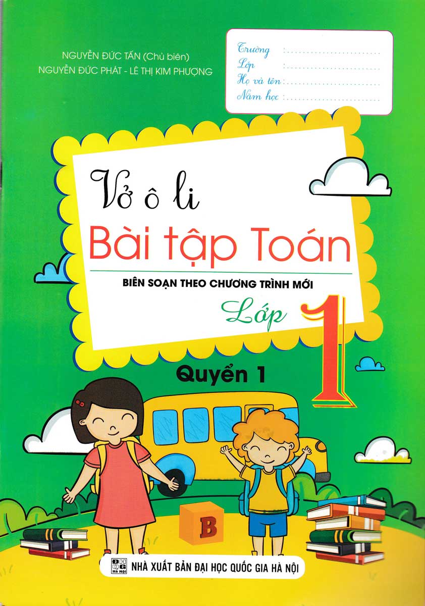 Combo Vở Ô Li Bài Tập Toán Lớp 1 (Tập 1 + Tập 2)