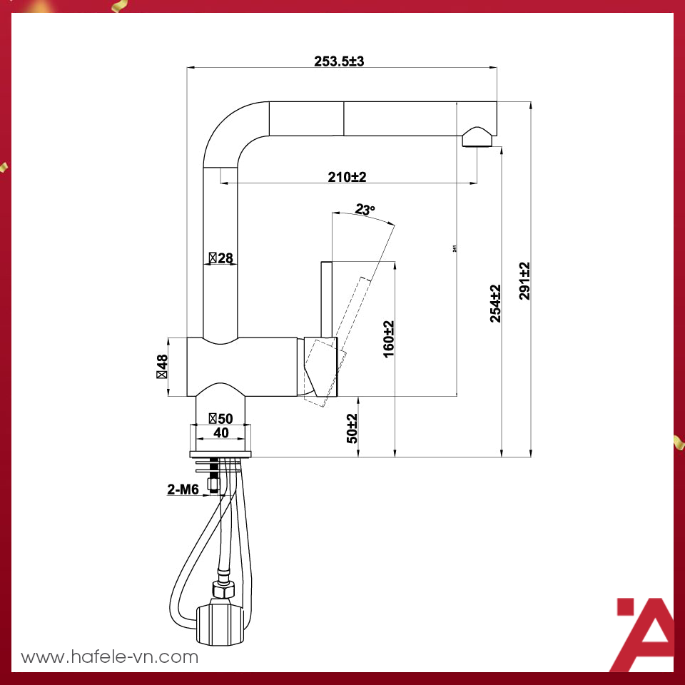Vòi Rửa Chén Bát HT21-GH1P254 Hafele 577.55.290