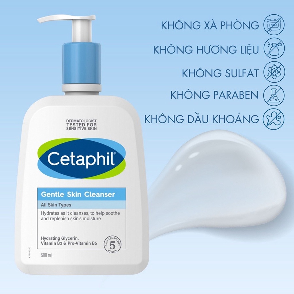Cetaphil Sữa Rửa Mặt Gentle Skin Cleanser 473mL (mới).