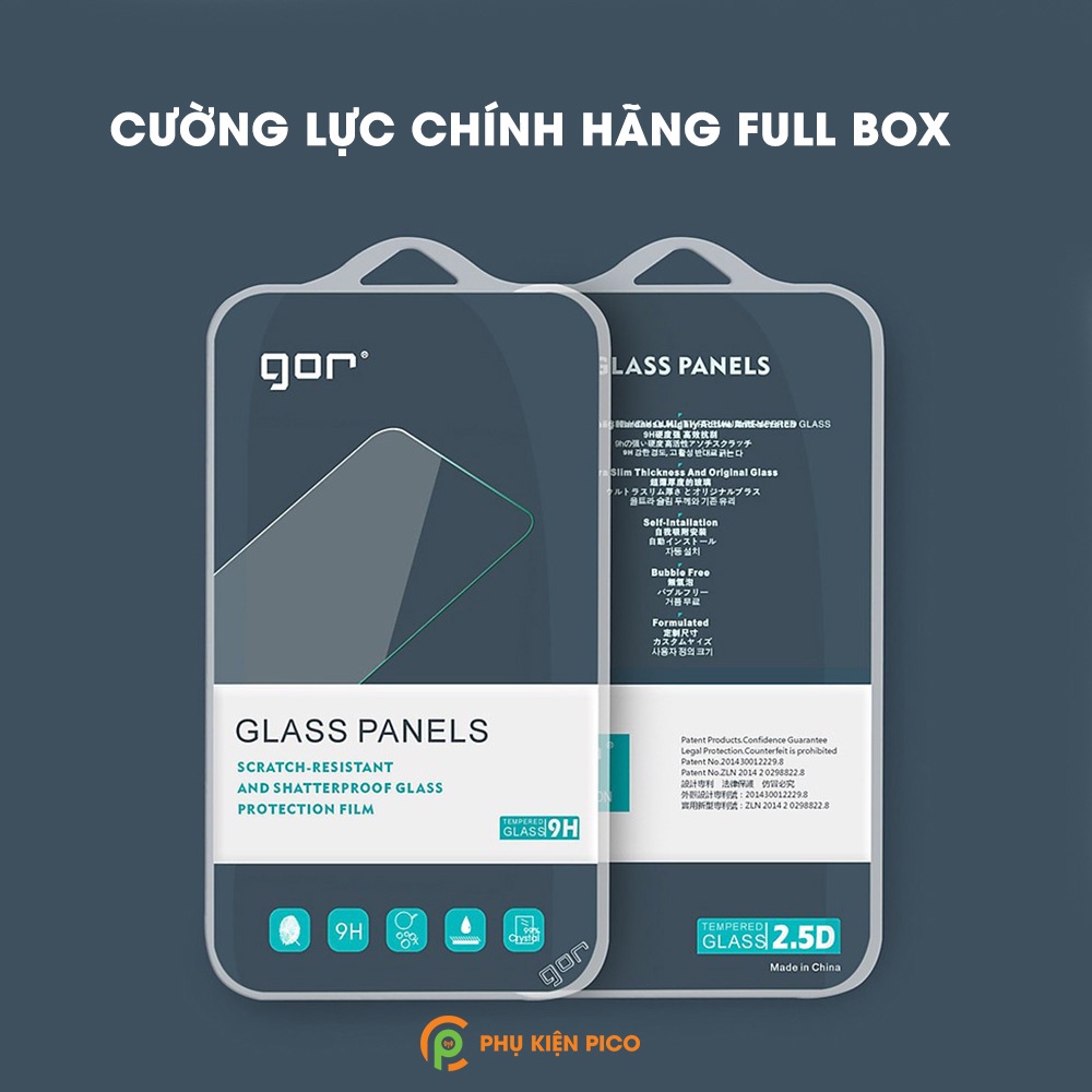 Kính cường lực Iphone 16 Pro Max / 15 Pro Max / 14 Plus / 13 Mini / 12 Pro / 11 / Xs full màn hình trong suốt hãng GOR