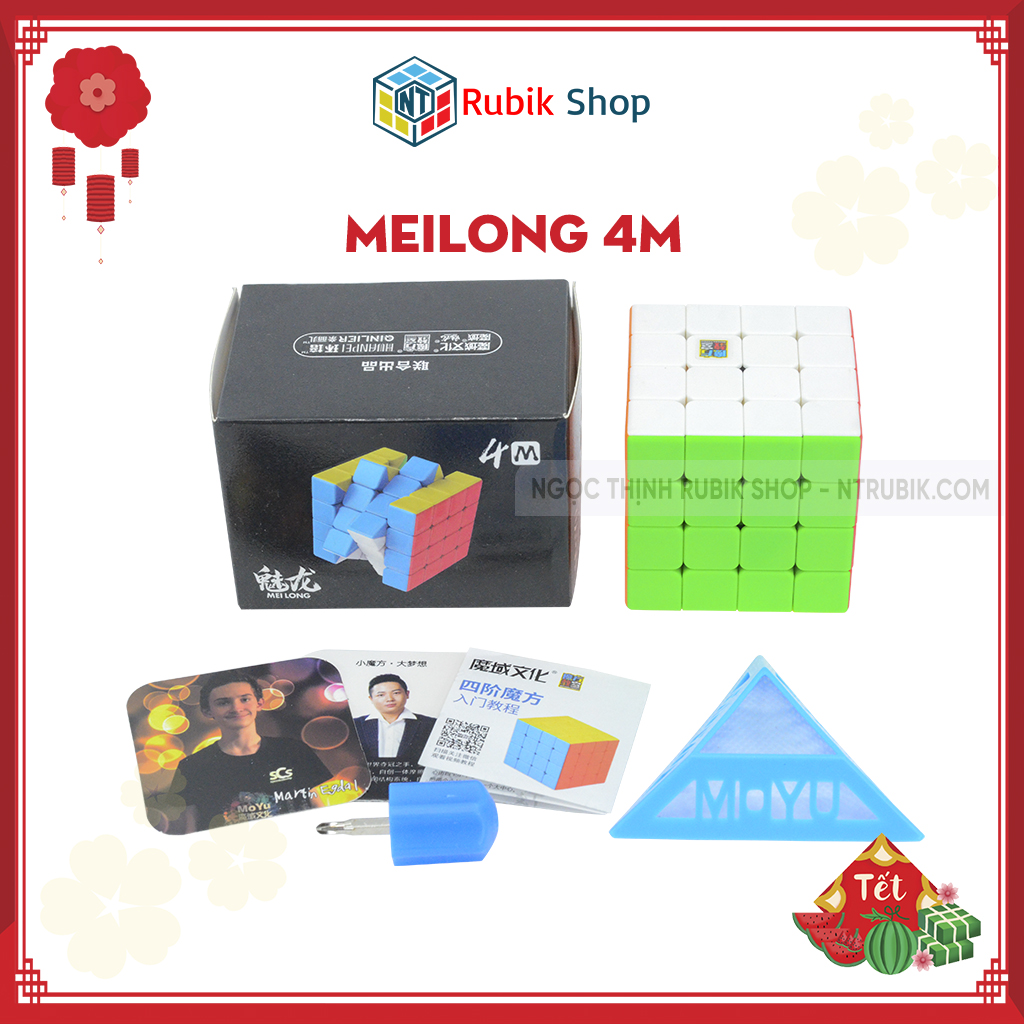 Rubik 4x4x4 Moyu Meilong 4M Stickerless (Hãng mod nam châm)