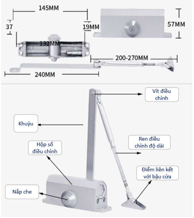 Tay co thủy lực - điểm dừng 90 độ - MS3