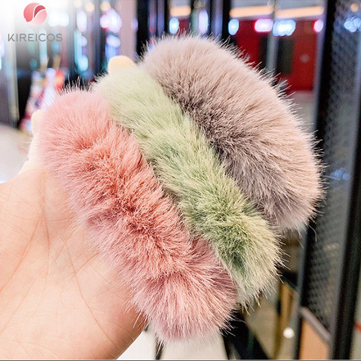 [HCM]Cột Tóc Lông Xù Cao Cấp Đính Gấu Siêu Cute - kireicos