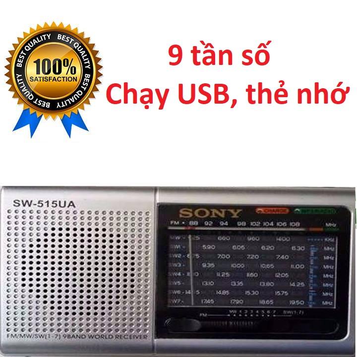 Đài FM Radio Sony Mini SW-515, đọc USB, thẻ nhớ, 9 Tần Số 