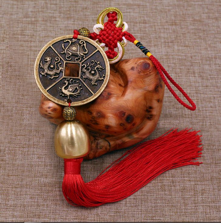 Dây Xu Tứ Linh Kèm Chuông Phong Thủy