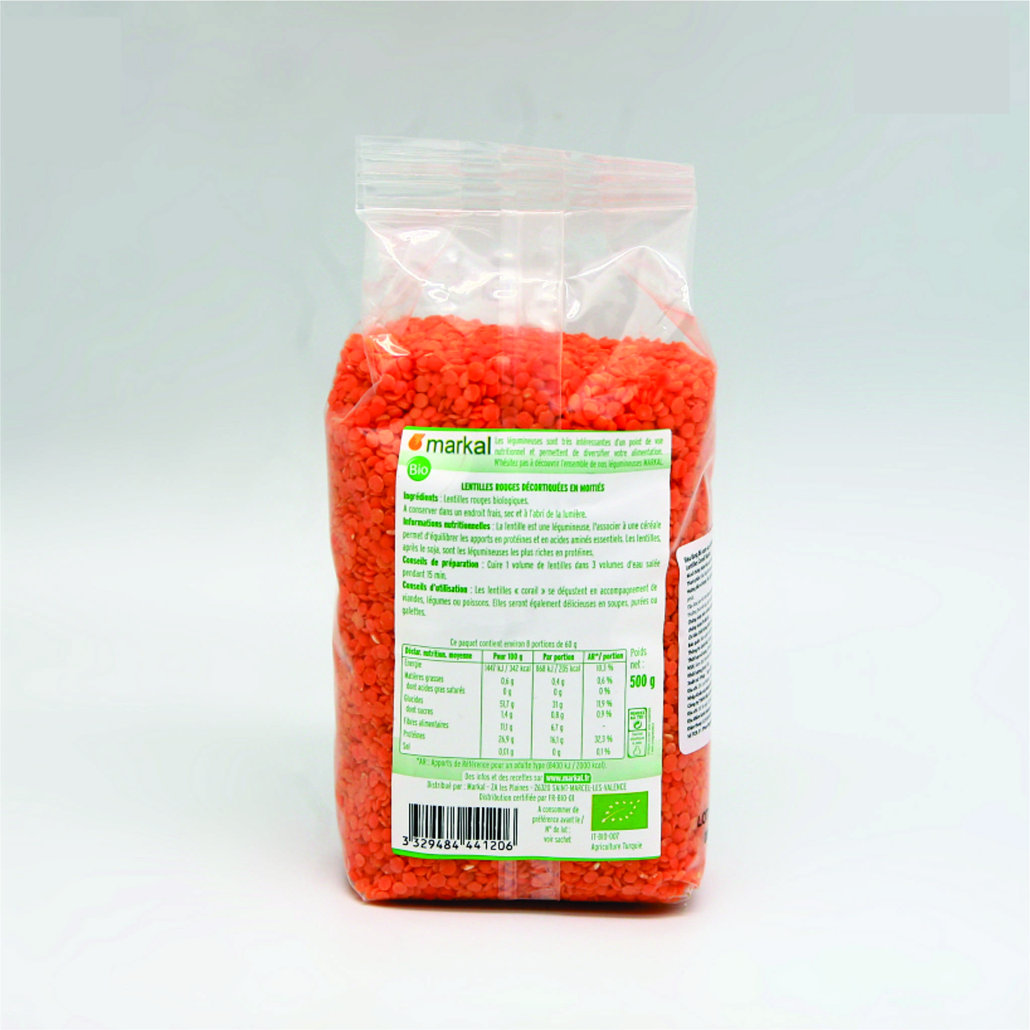 Đậu Lăng Đỏ Hữu Cơ Markal và Probios (Organic Red Lentils) - 500gr