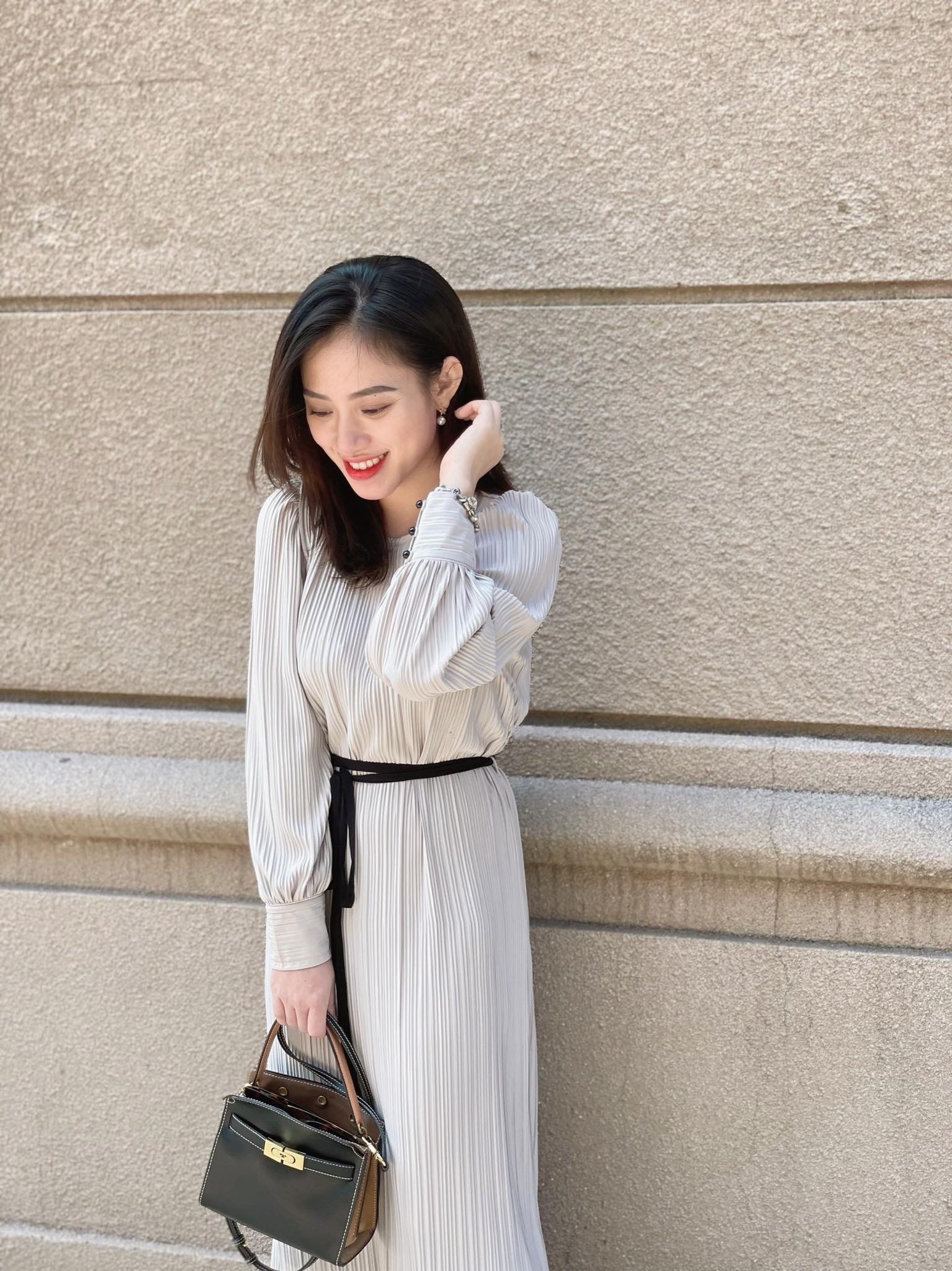 [CHIANDOAN ORDER] Alysa Dress - Váy dập ly buộc eo dáng dài