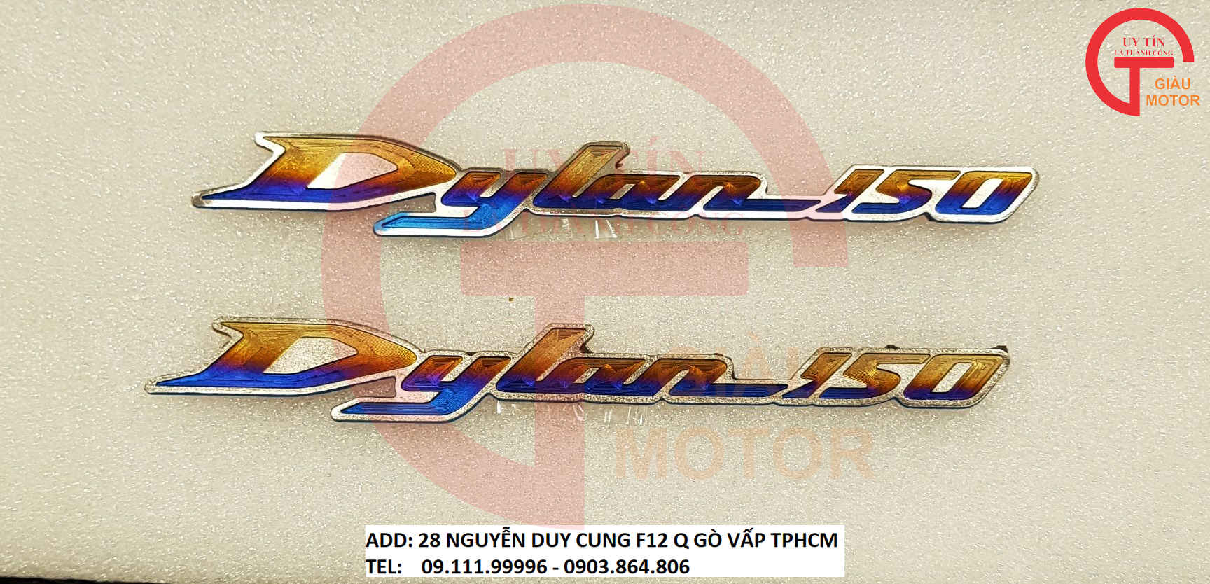 CẶP TEM TITAN CHỮ DYLAN DÁN XE HONDA DYLAN
