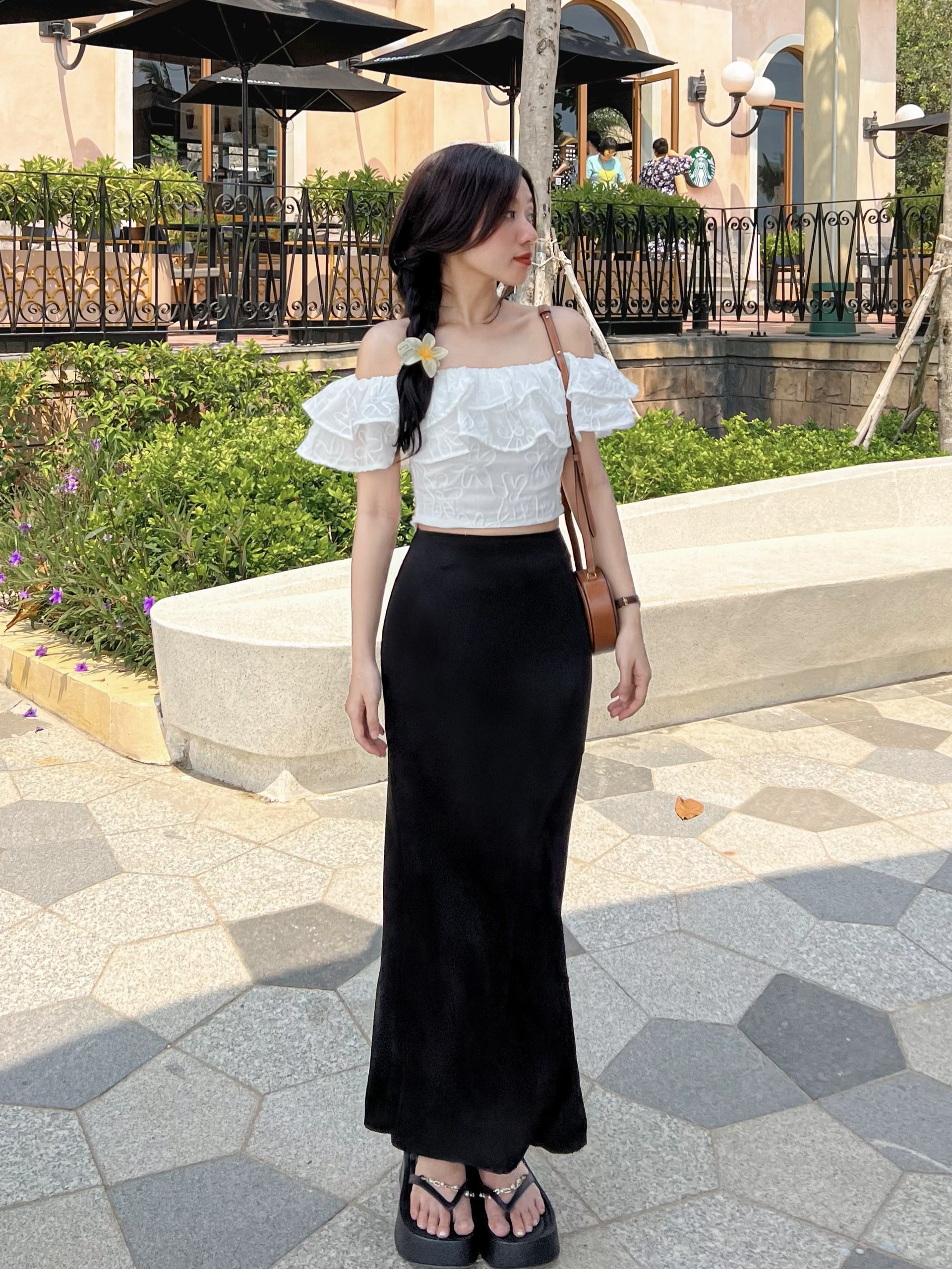 Váy SATIN - Chân váy dài lụa satin