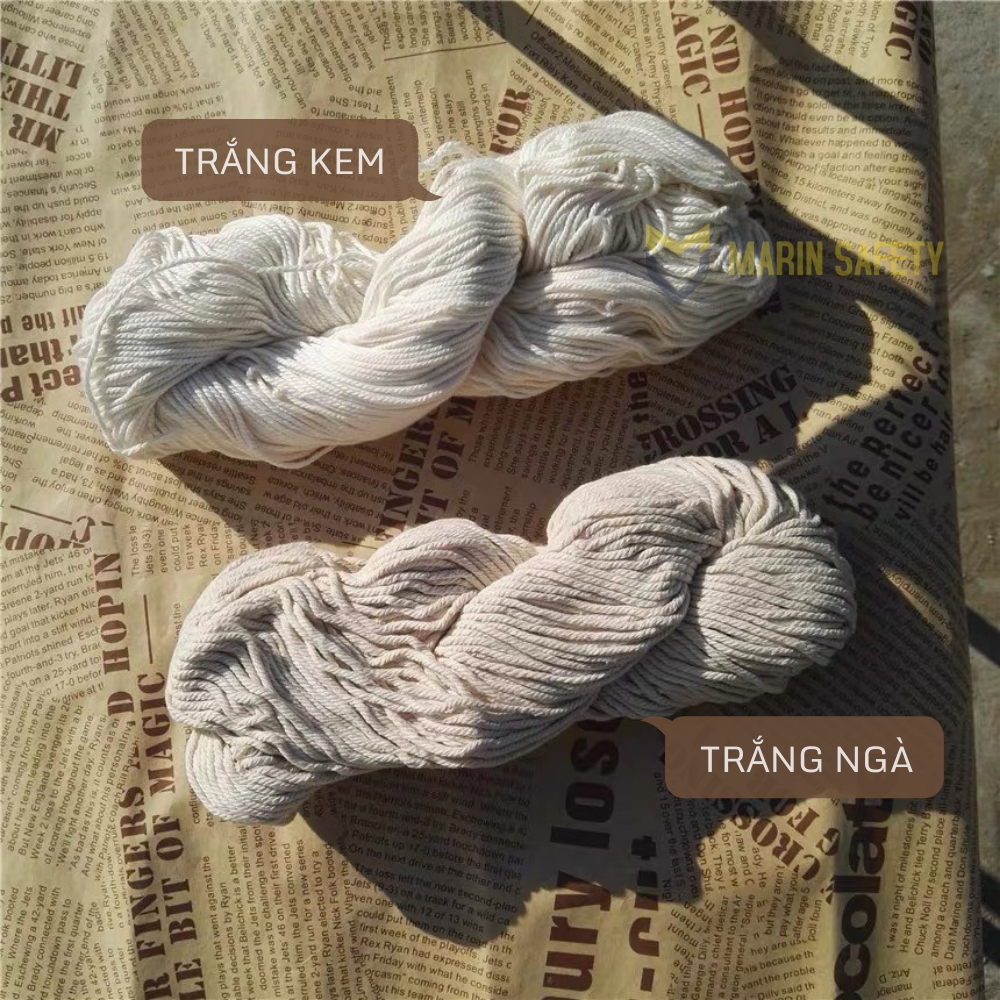 Dây thừng se macrame cotton màu ngà, màu kem (3mm, 4mm, 5mm, 7mm, 10mm)