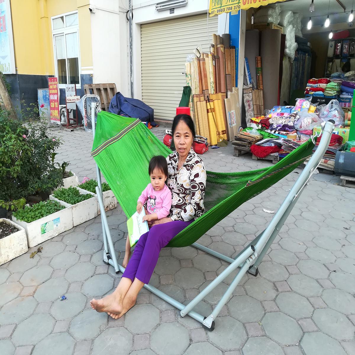 Võng xếp sơn tĩnh điện người lớn phi 32+Lưới( Ảnh thật)