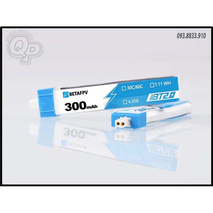 Pin BETAFPV 300mAh 1S 30C LiHV jack BT2.0