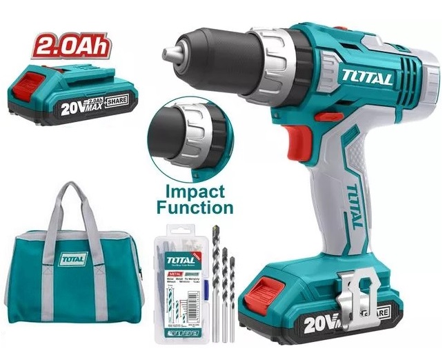 Máy khoan búa  dùng pin 20V TOTAL TIDLI20025