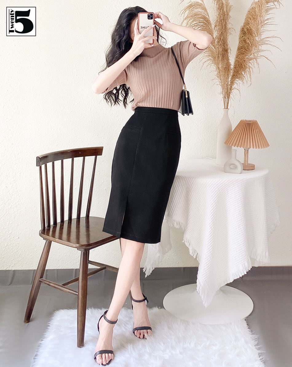Chân váy dài, xẻ chéo Twenty.Five SC43