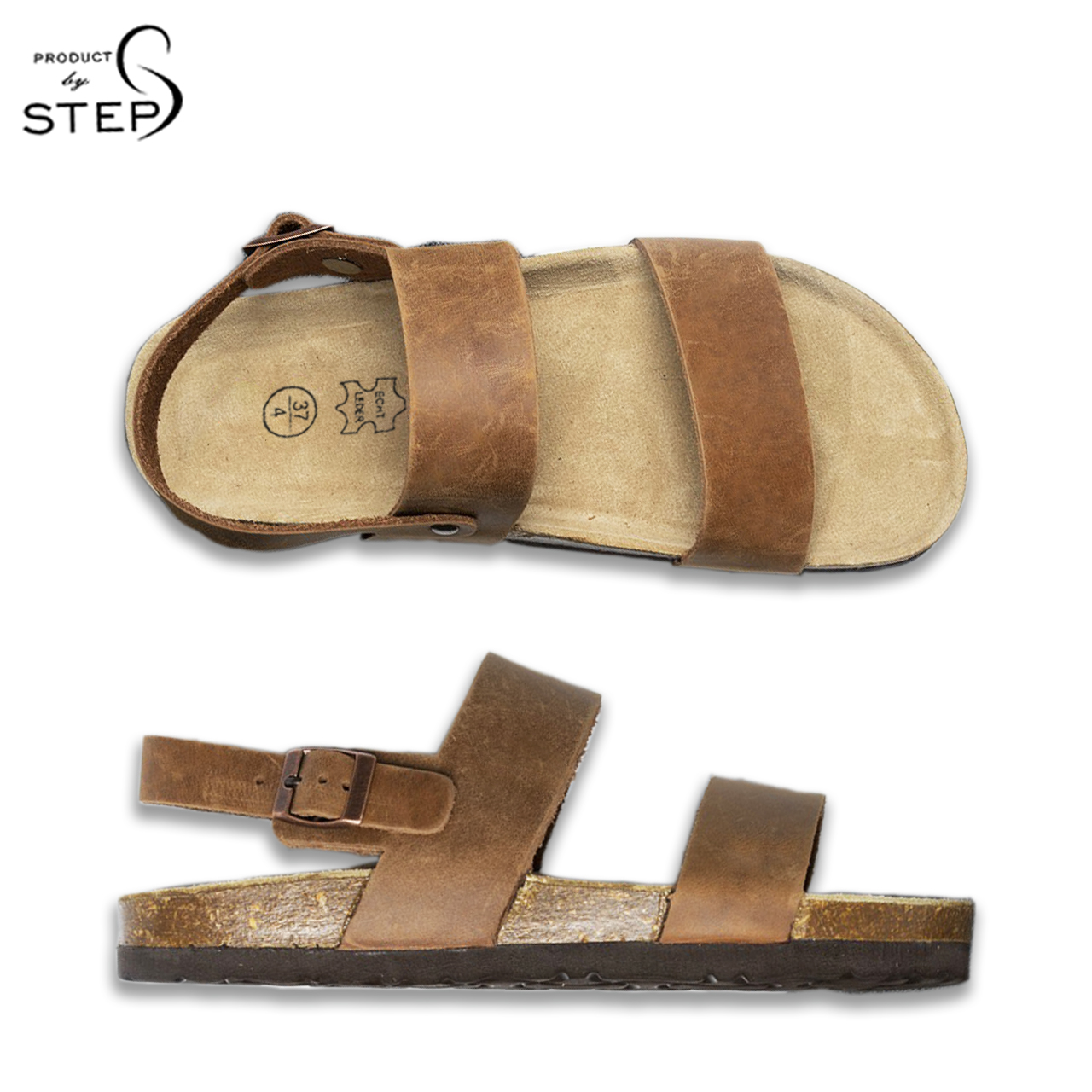 [Sandal] Giày Đế trấu Da thật Quai đôi (size 35-45)