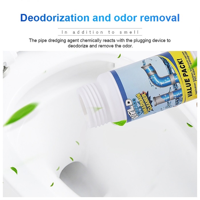 Ready Stock Wild Tornado Powerful Sink and Drain Cleaner for Kitchen Toilet Pipe Dredging 管道疏通剂强力厨房下水道厕所马桶万能堵塞溶解神器(110g / bottle)