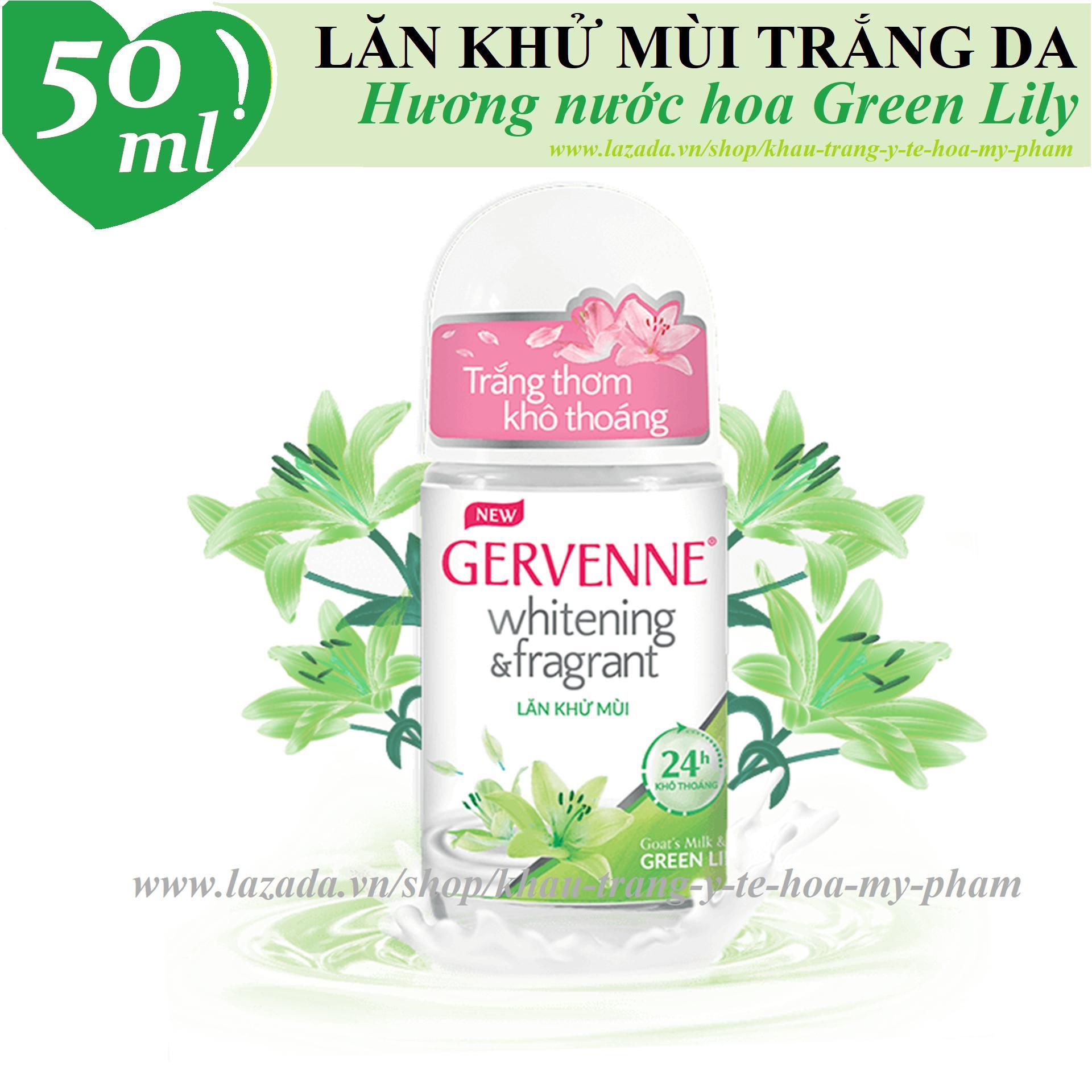 Gervenne - Lăn khử mùi trắng da hương nước hoa Lily xanh 50 ml