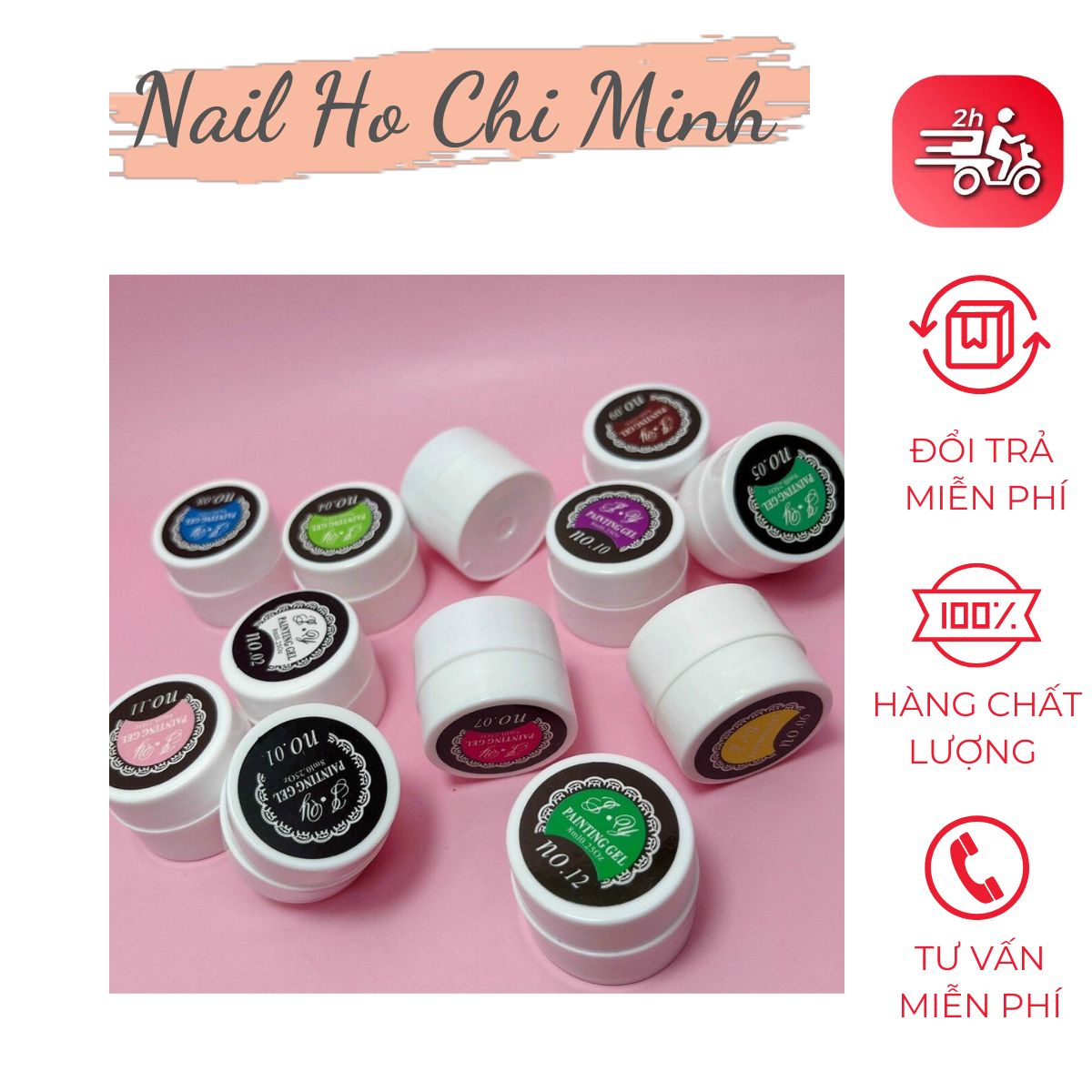 [TRỢ GIÁ LAZADA] Set gel vẽ Miss chula  chính hãng - gel vẽ nổi  12 màu chuyên dụng làm nail