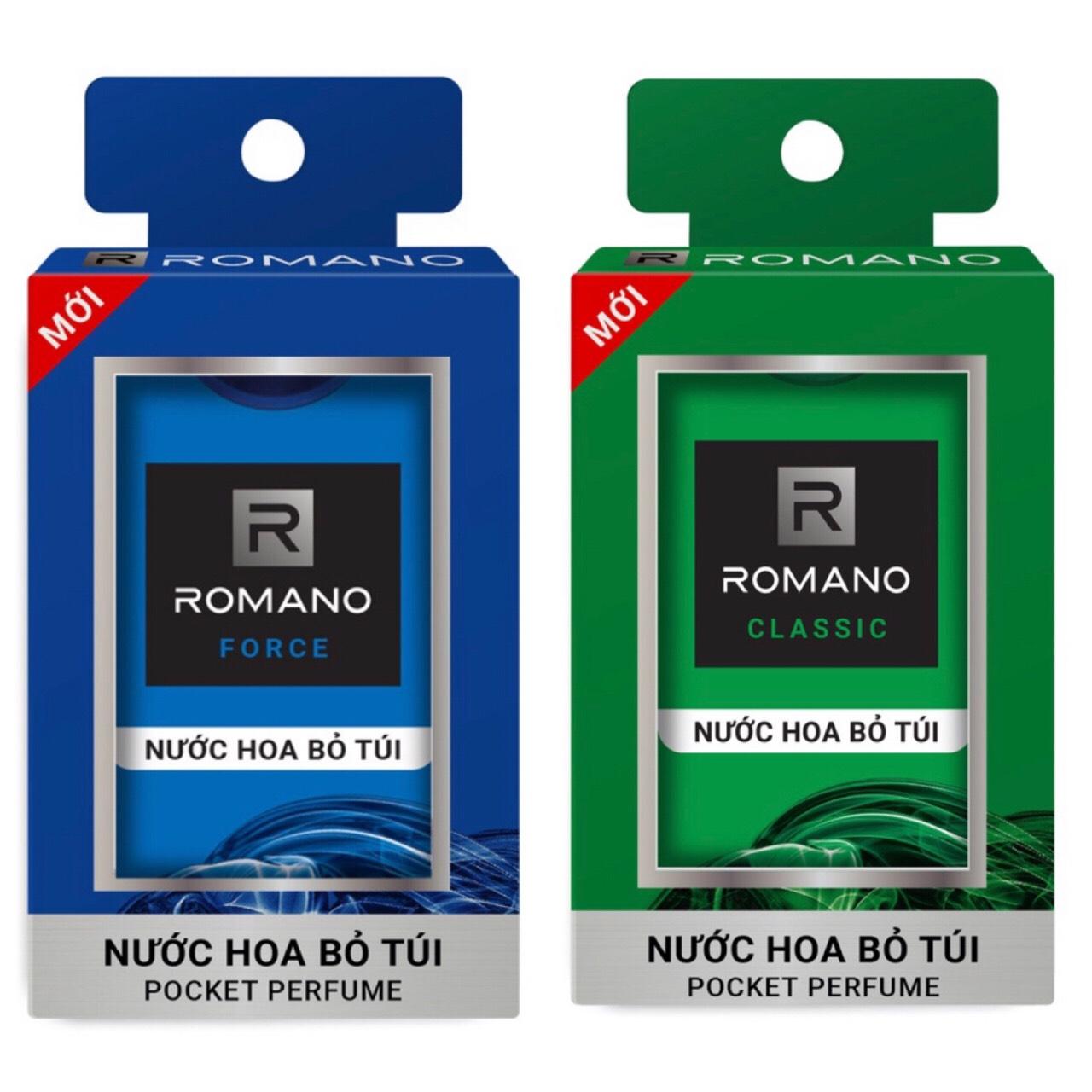 Combo 3 chai nước hoa bỏ túi Romano: Classic, Force, Attitude 18ml*3
