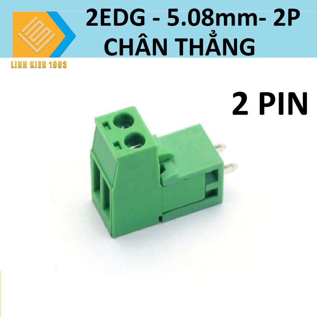 Domino thẳng 2EDG loại 2P khoảng cách chân 5.08mm