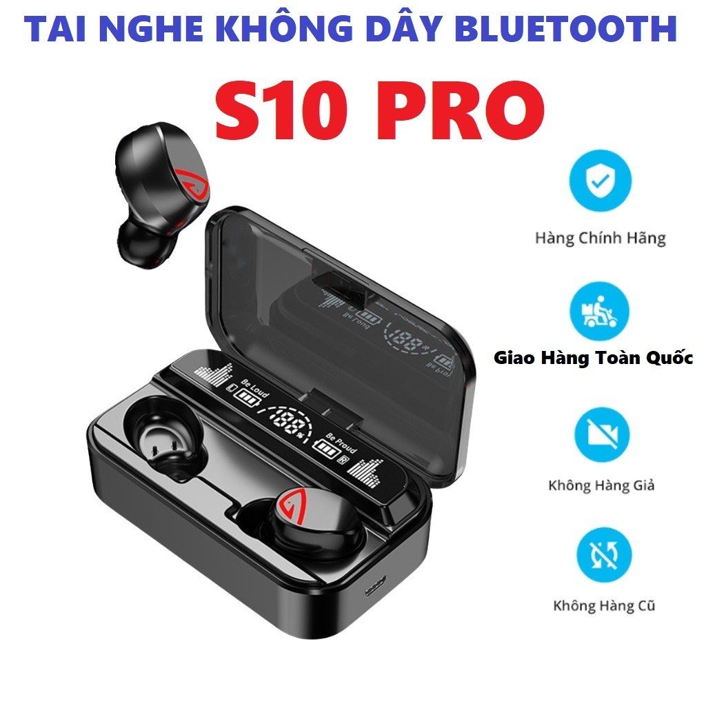 Tai Nghe Bluetooth Không Dây S10 Pro Pin Cực Trâu Nghe Nhạc Cực Hay Chơi Game Cực Đã - Bảo hành 1 ĐỔI 1