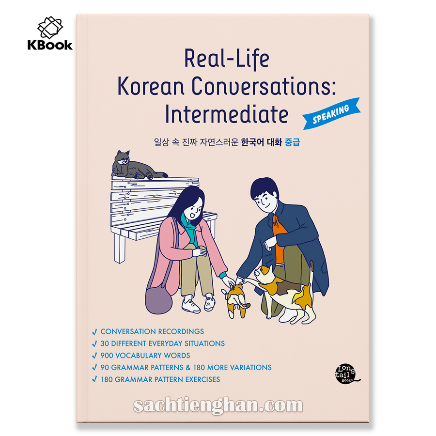 Combo Luyện nói Real life Korean Conversations Beginers + Intermediate (Bản màu đẹp)
