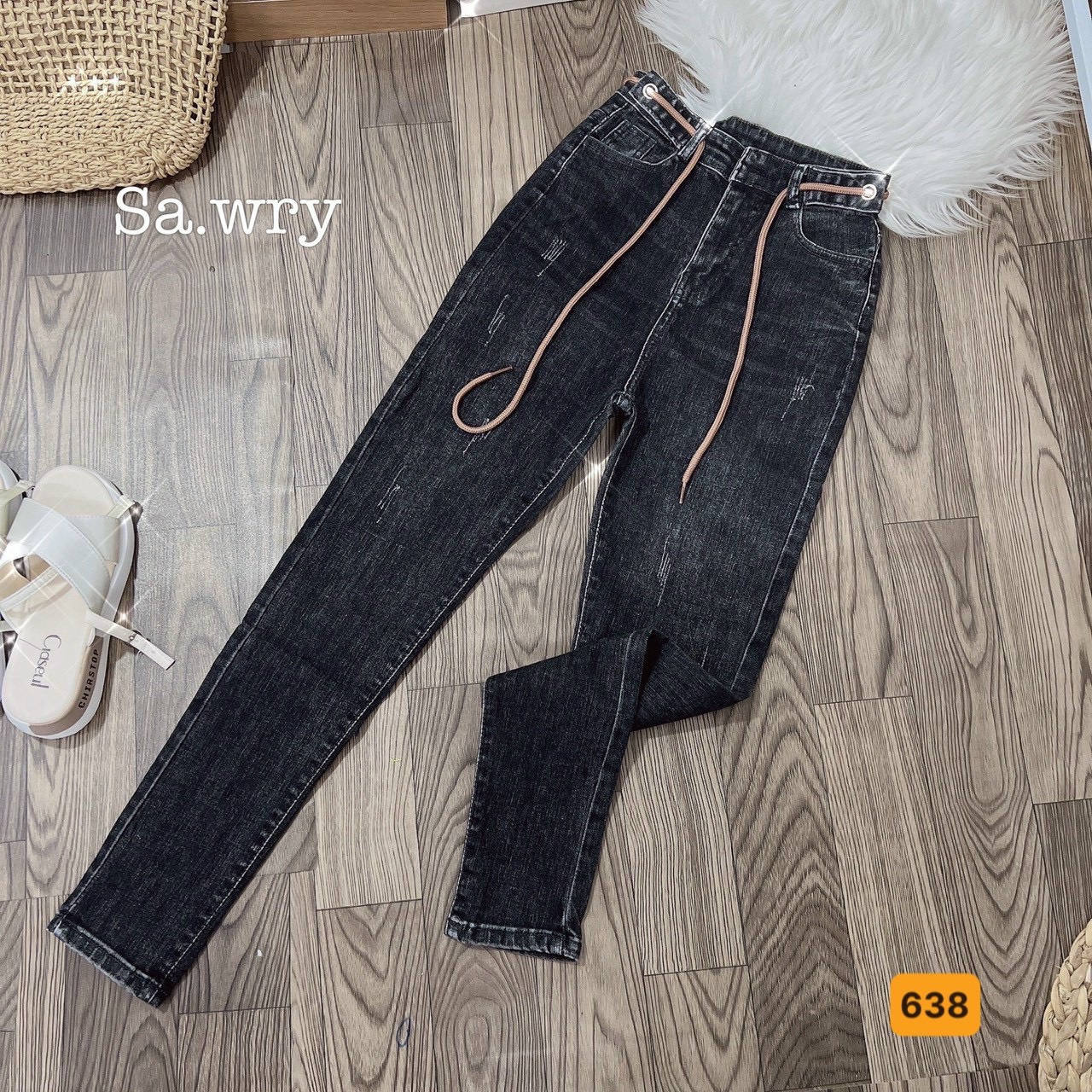 Quần jean nữ lưng cao màu xám trơn cá tính (kèm hình thật), Quần jean nữ co giãn mẫu mới chất bò cao cấp thời trang AlanaFashion - MQ506