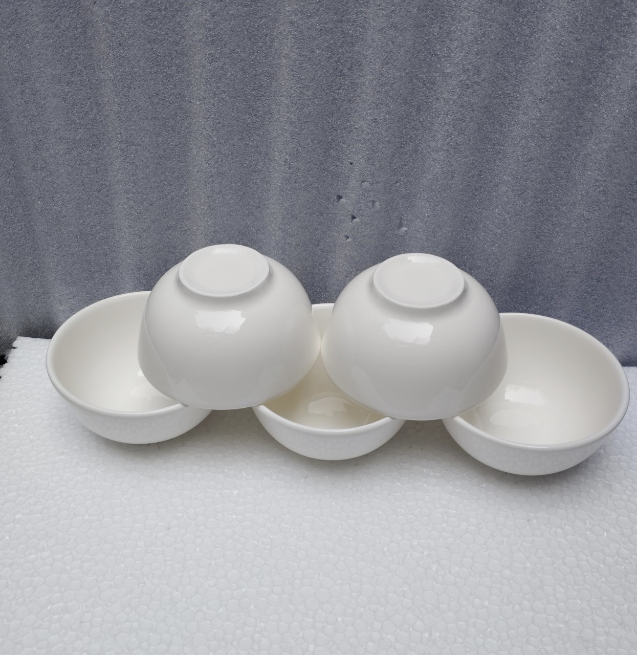combo 10 chén, 5 chén sứ ăn cơm trắng 11cm, chén chấm trắng 8.5cm