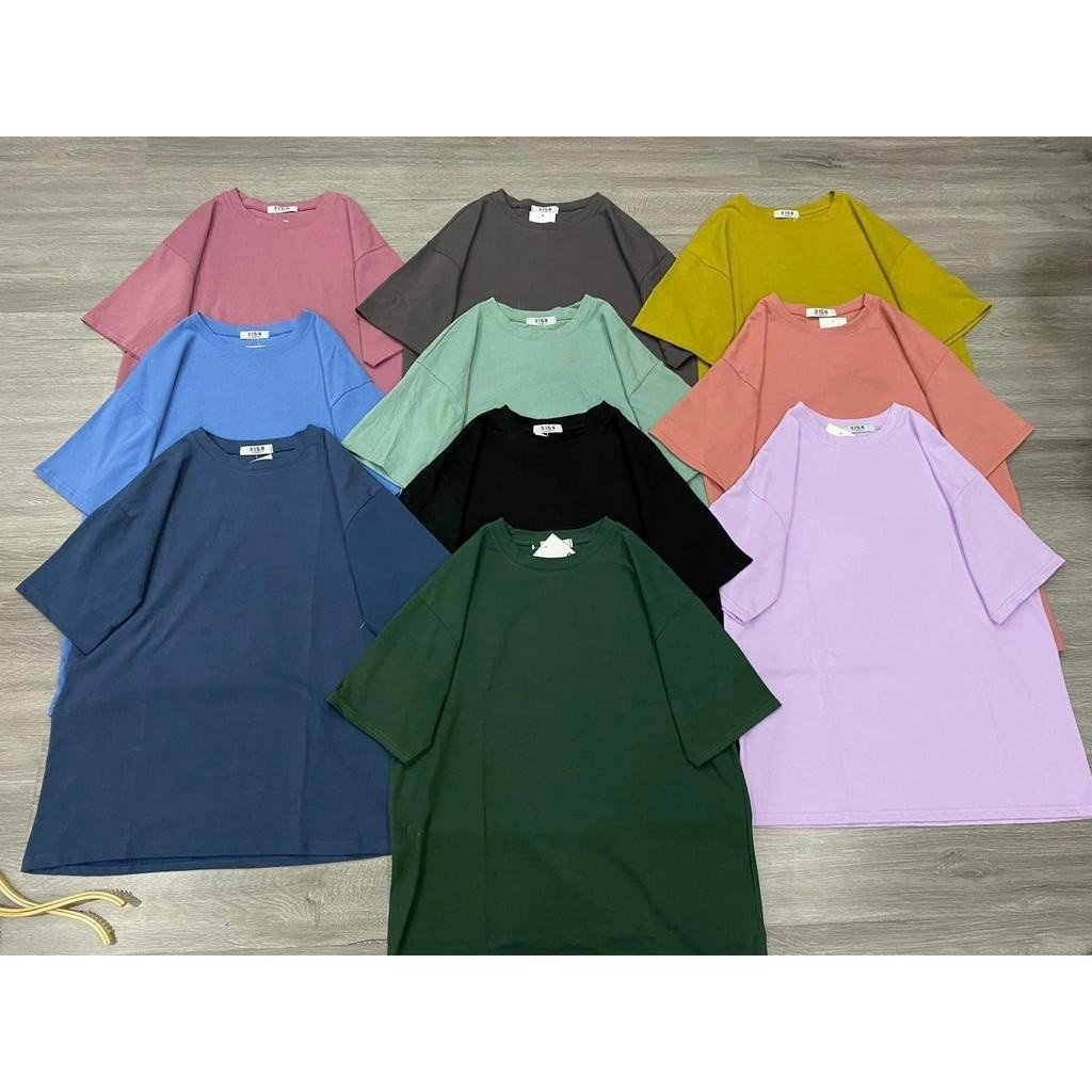 [ Ảnh Thật ] Áo phông trơn cotton khô 3158, phom rộng, tay lỡ Basic