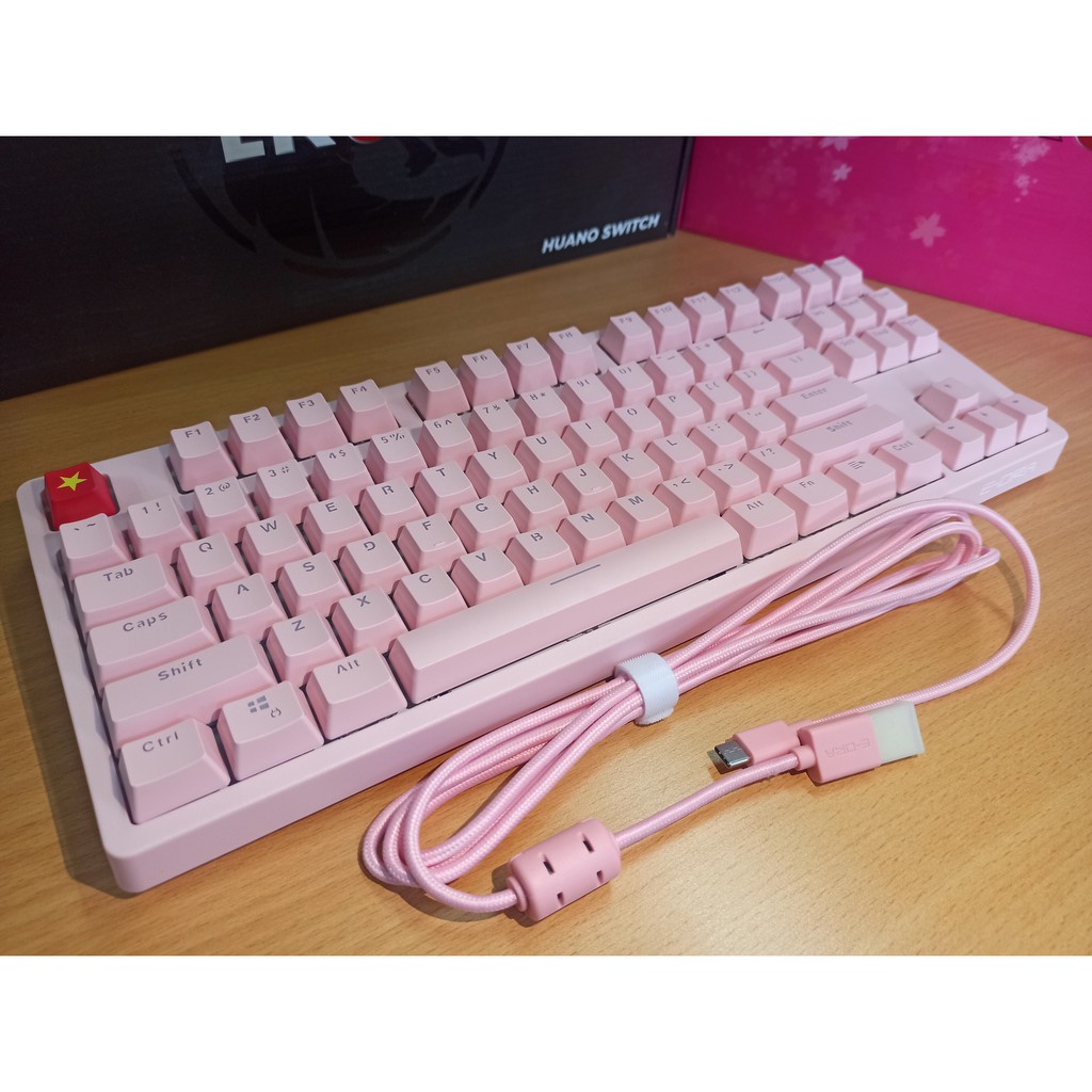 Bàn Phím Cơ E-Dra EK387 Pink Hồng ( Blue , Brown , Red Switch )
