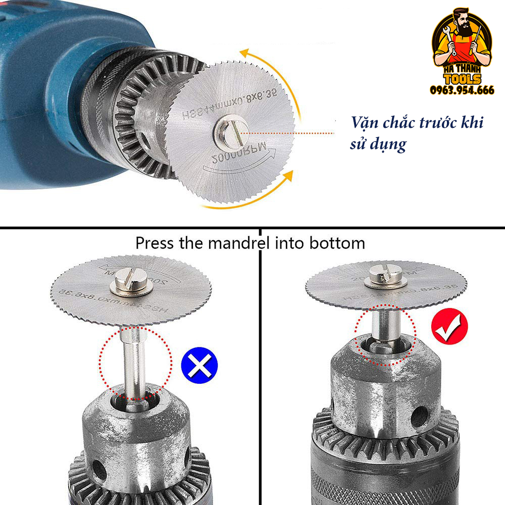 Bộ 5 Lưỡi Cưa Mini - Kèm 2 Trục Lắp Đĩa Cưa