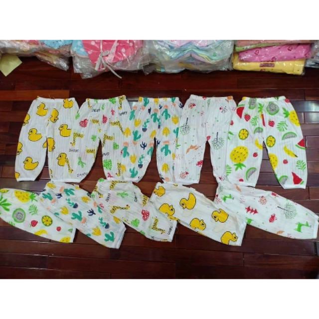 Combo 10 Quần Chục Dài Cotton Giấy Cho Bé