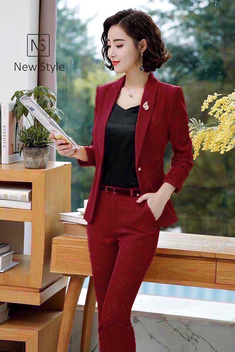 Set vest nữ 3 món (áo vest+quần dài+áo thun)