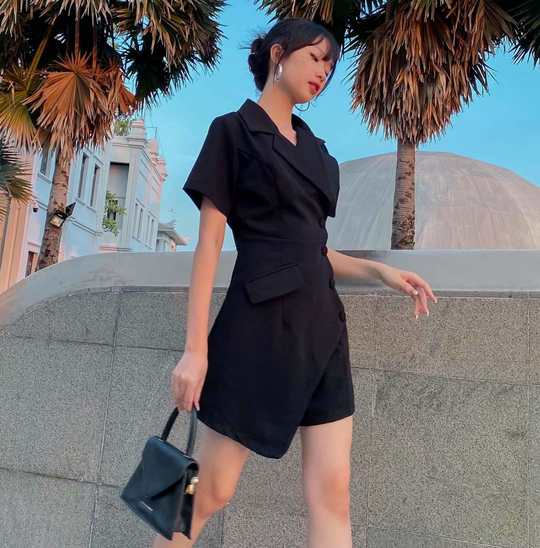 ĐẦM DỰ TIỆC VEST NÚT XÉO BELA DRESS
