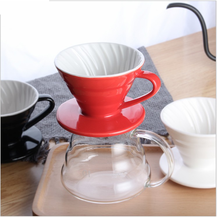 Phễu pha cà phê V60 bằng sứ đủ màu sắc kích thước